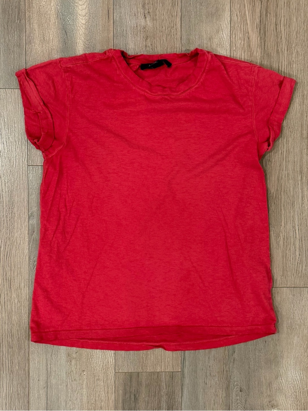 All Saints Red Crew Neck Short-Sleeve Tee